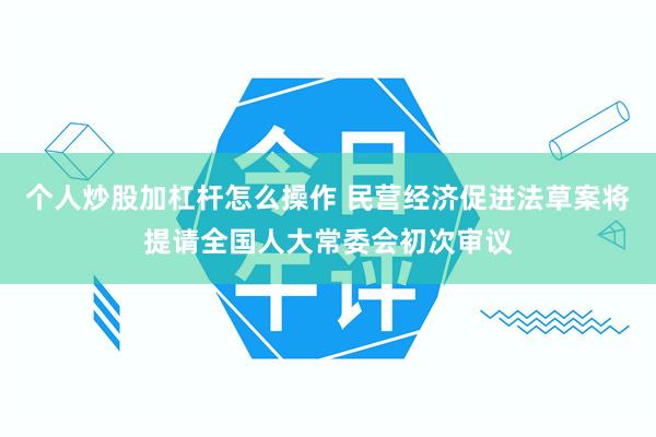 个人炒股加杠杆怎么操作 民营经济促进法草案将提请全国人大常委会初次审议