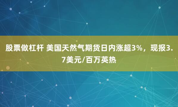 股票做杠杆 美国天然气期货日内涨超3%，现报3.7美元/百万英热