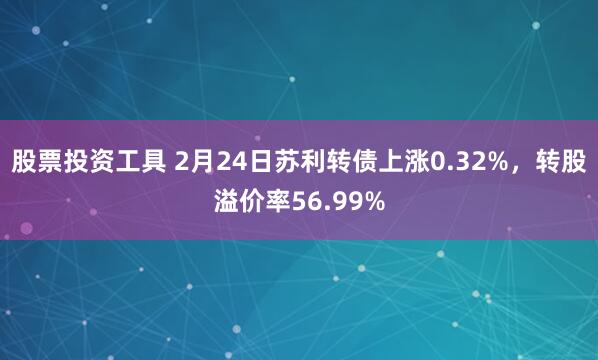 股票投资工具 2月24日苏利转债上涨0.32%，转股溢价率56.99%