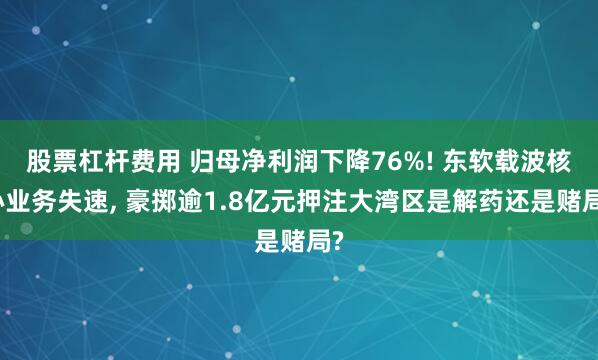 股票杠杆费用 归母净利润下降76%! 东软载波核心业务失速, 豪掷逾1.8亿元押注大湾区是解药还是赌局?